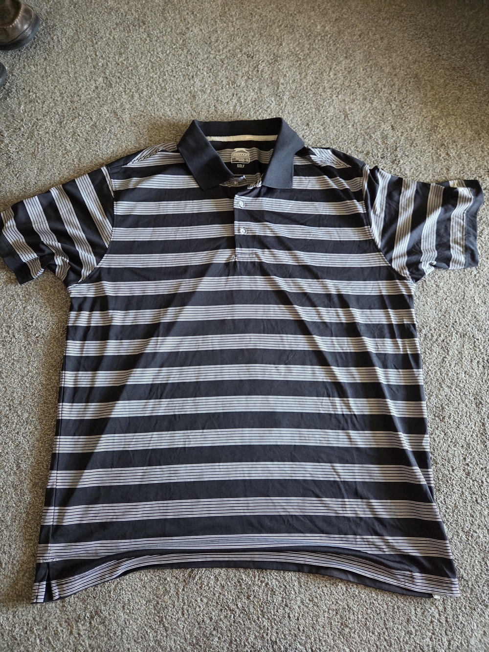 Slazenger Black and White Striped Polo Shirt